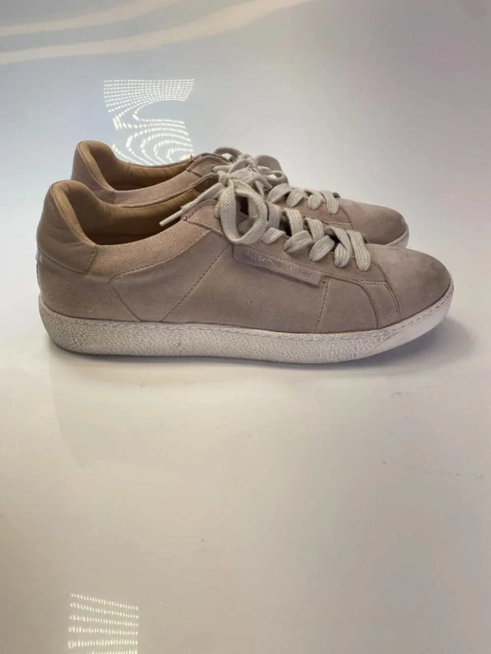 AllSaints Women's Low Top Dirty Pink Leather Sneaker sz 11